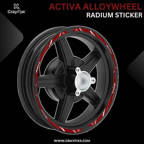 Alloy Wheel Radium Sticker for Activa | Printed In Premium Radium with FPF (Fade Protection Film), Waterproof, Precut Sticker, Pack Of 1